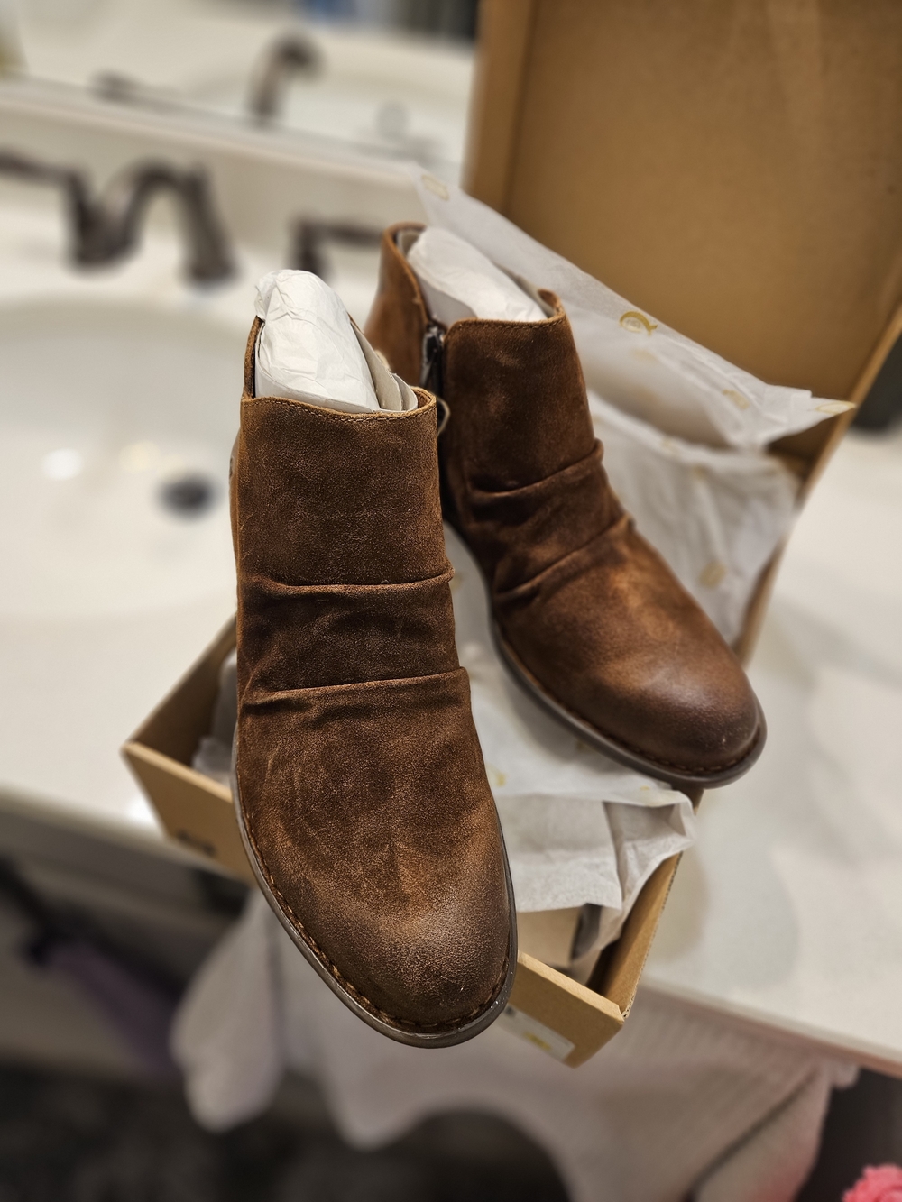 Brown Suede Ankle Boots